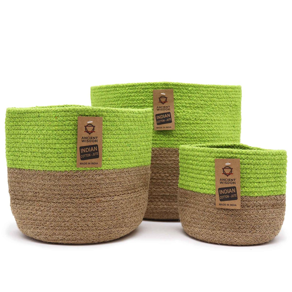Cotton Rope Storage Baskets – Pistachio, Set of 3