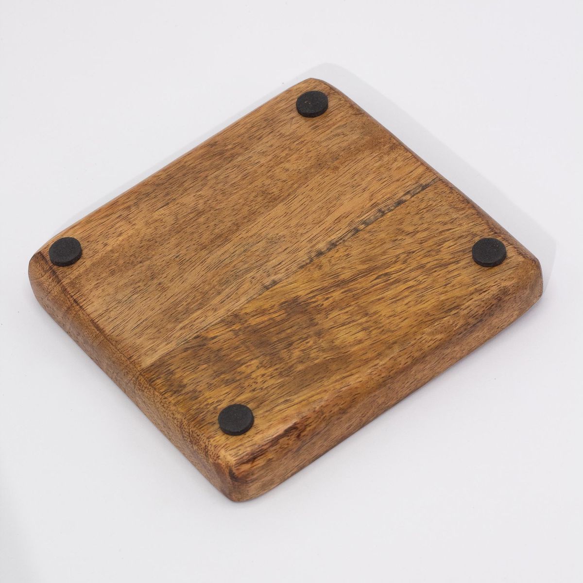 Mushroom Design Square Trinket Tray – Maroon, 15x15cm