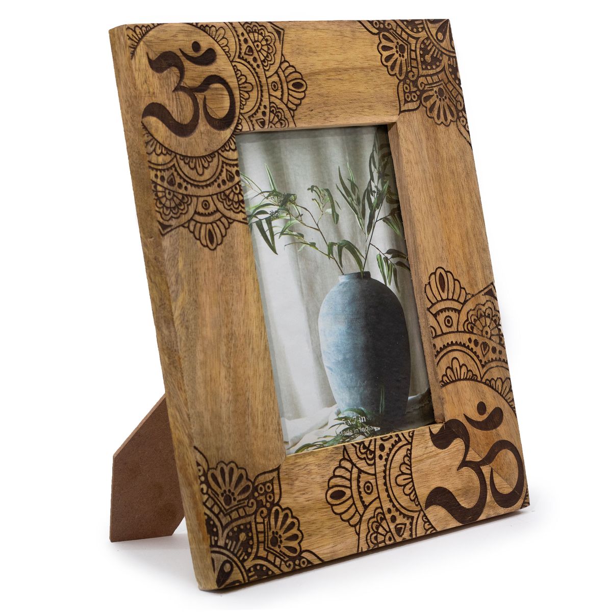 Mango Wood Picture Frame – Mandala, Black, Large 13 x 18cm Photo