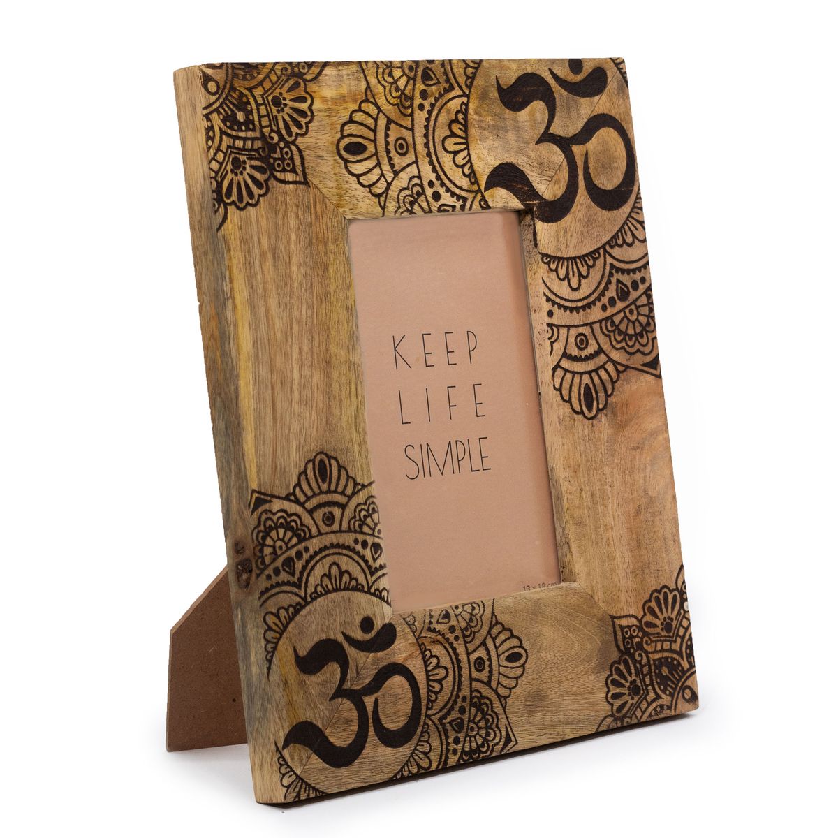 Mango Wood Picture Frame – Mandala, Black, Medium 10 x 15cm Photo