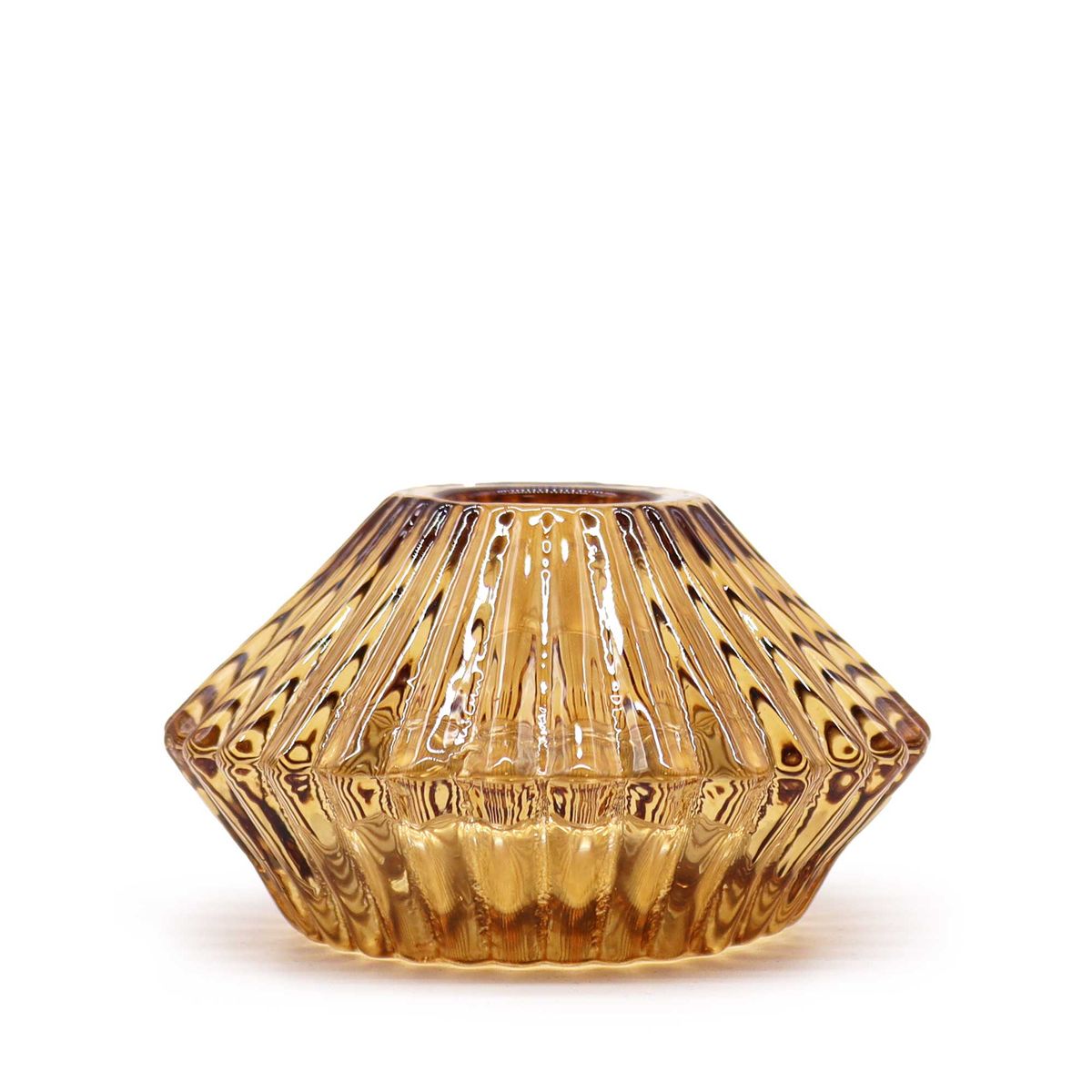 Flower Flip Dinner Candle & Tealight Holder – Antique Amber