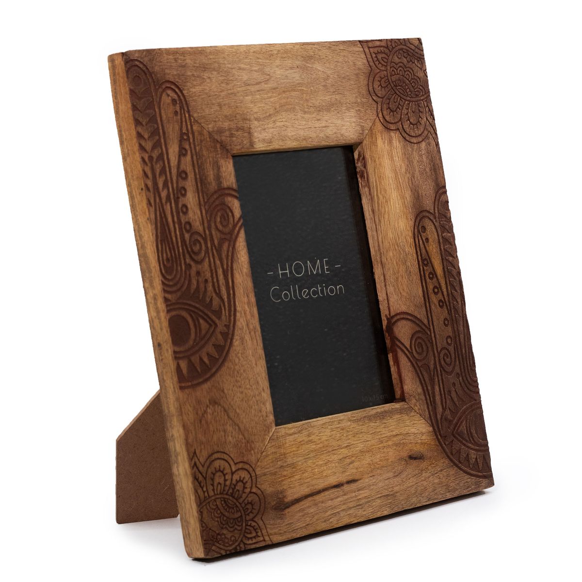 Mango Wood Picture Frame – Hamsa, Black, Medium 10 x 15cm Photo