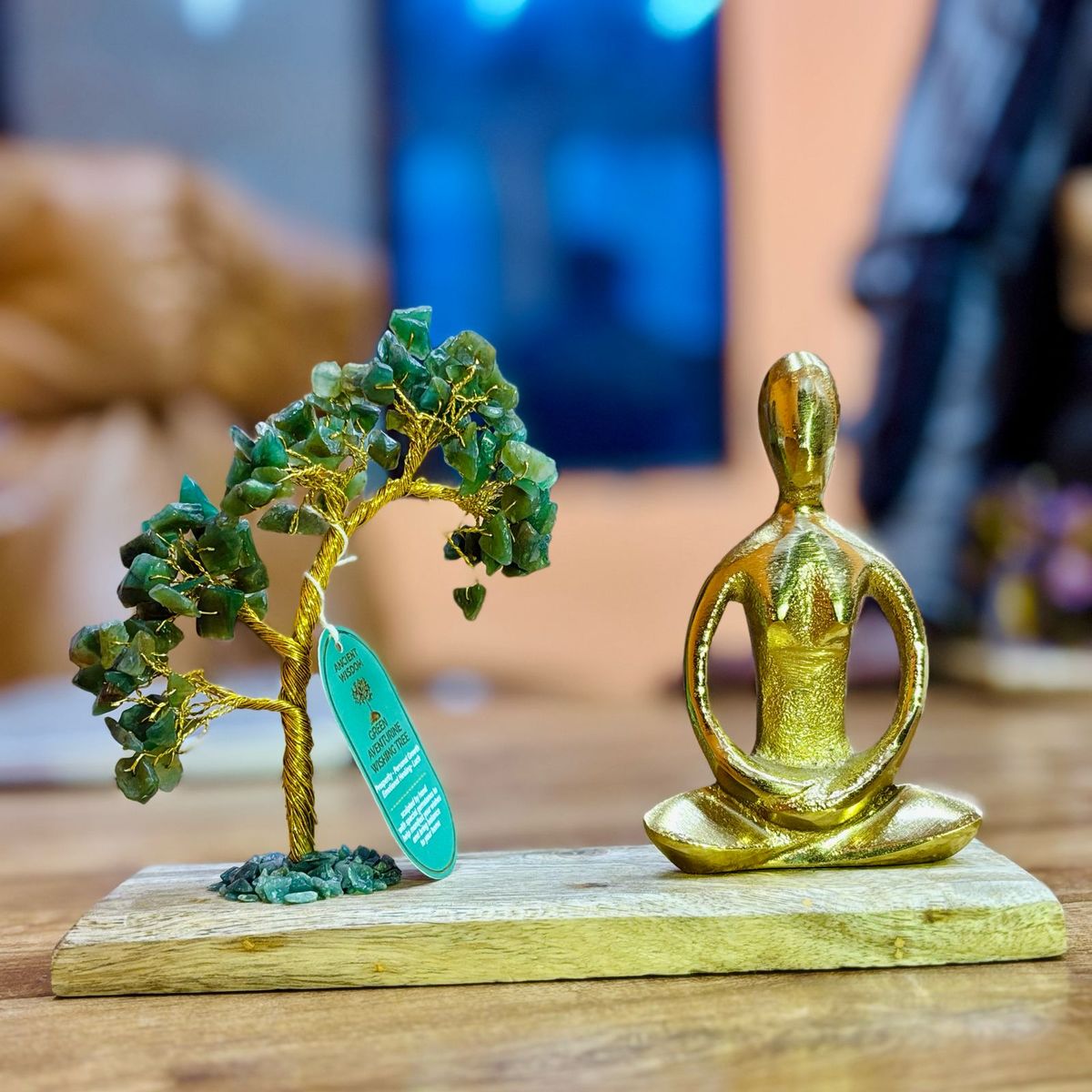 Gemstone Yoga Garden Tree – Padmasana Pose, Green Aventurine