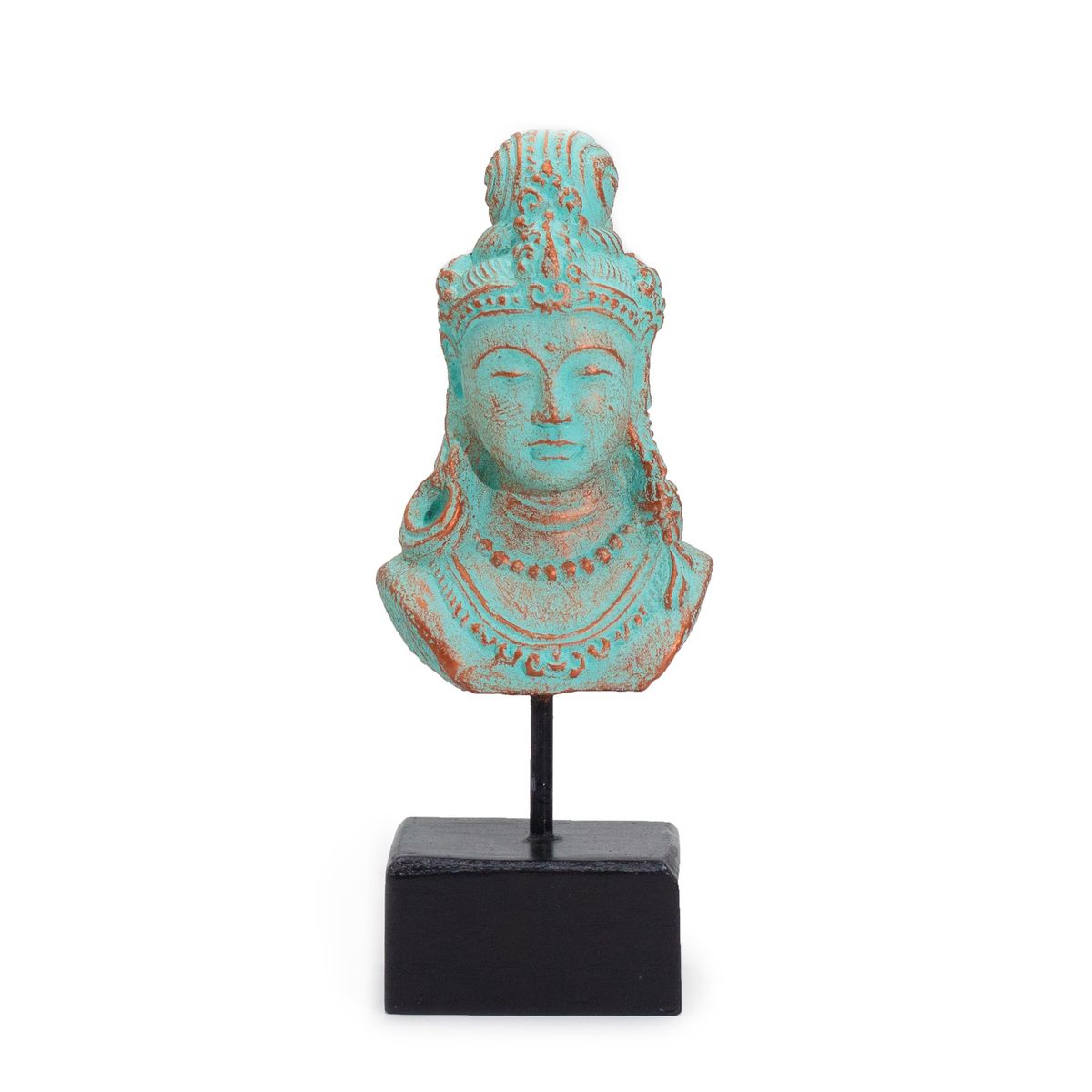 Lucky Java Princess Statue on Stand – Green Copper