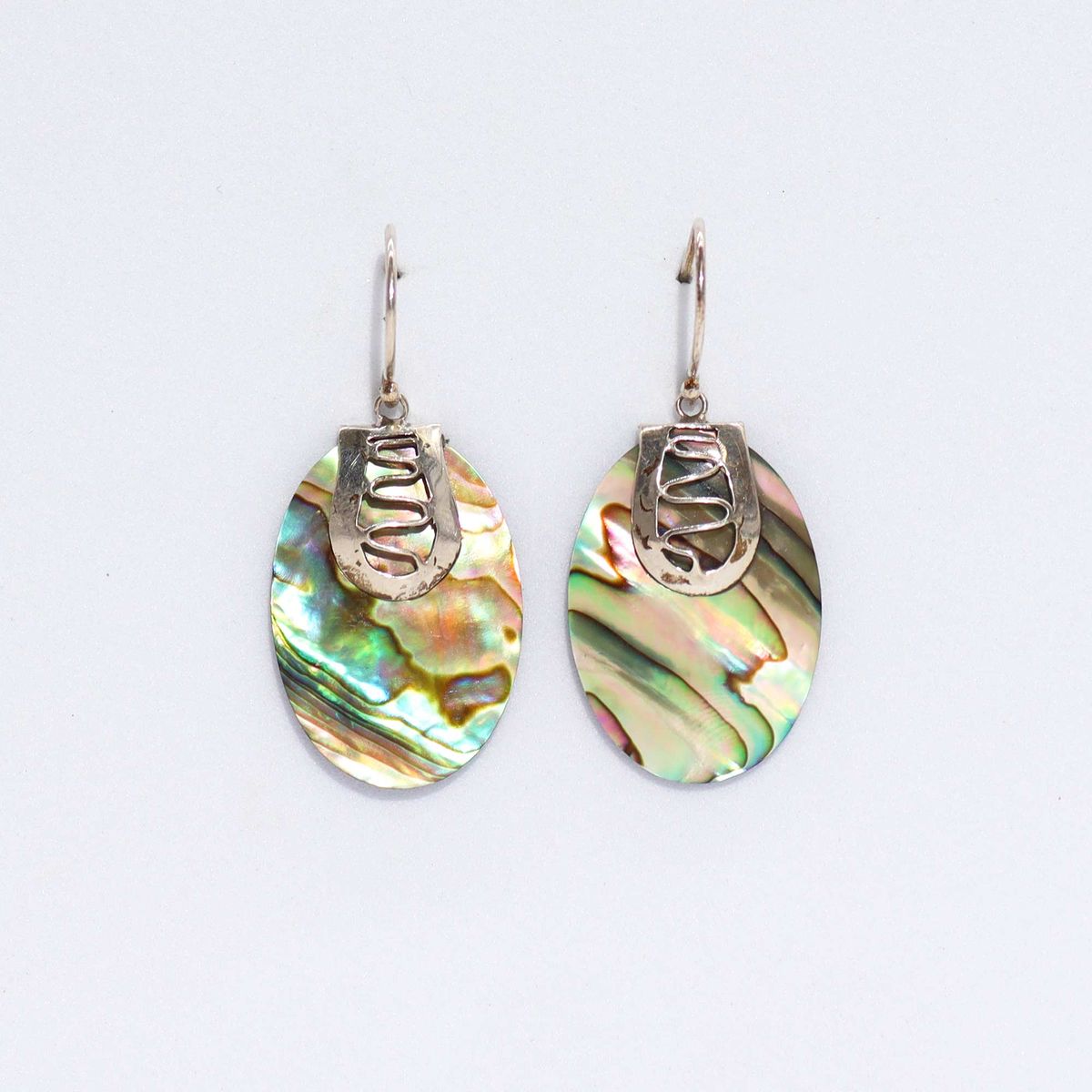 Shell & Silver Earrings – Abalone