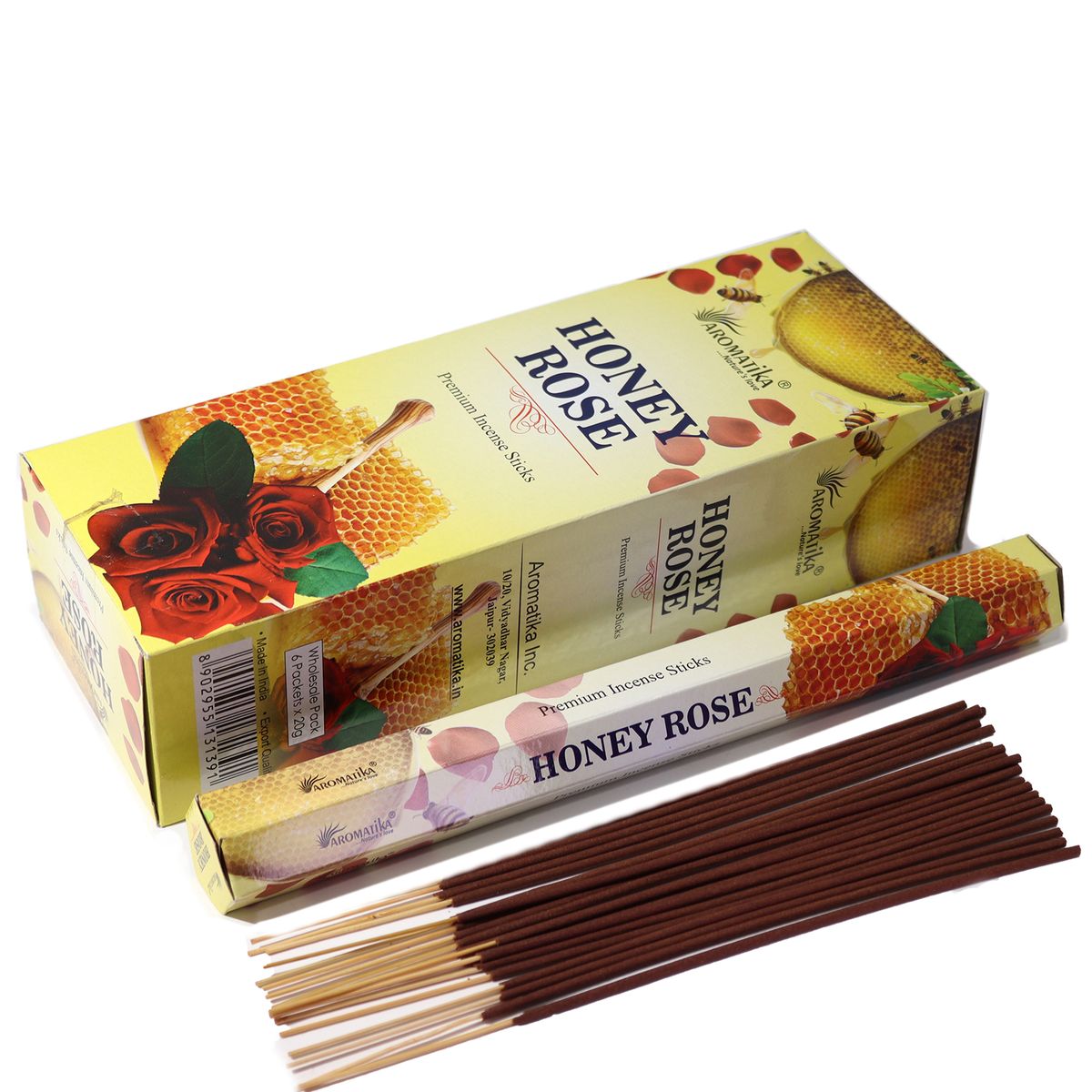 Aromatika Charcoal-Free Hex Incense Sticks – Honey Rose