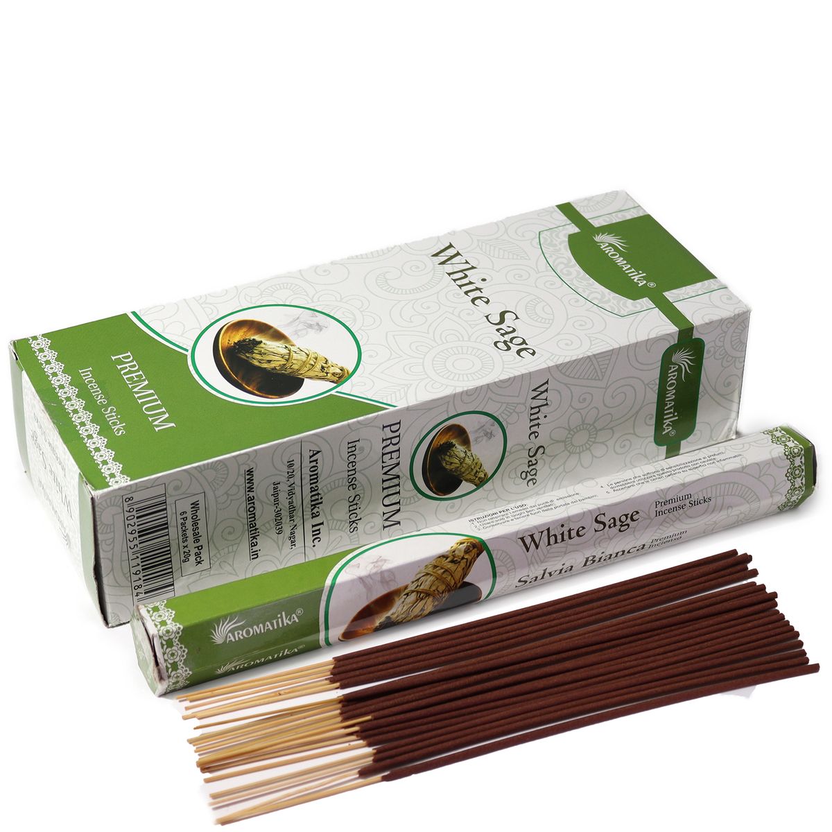 Aromatika Charcoal-Free Hex Incense Sticks – White Sage