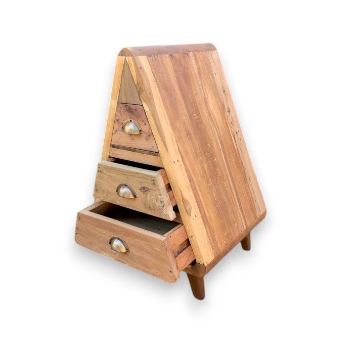 Mr Triangle Three Drawer Storage – Recycled Wood