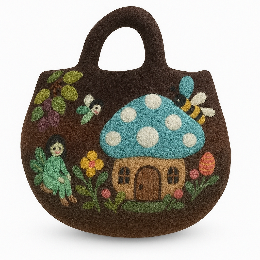 Fairy Garden Felted Wool Bag