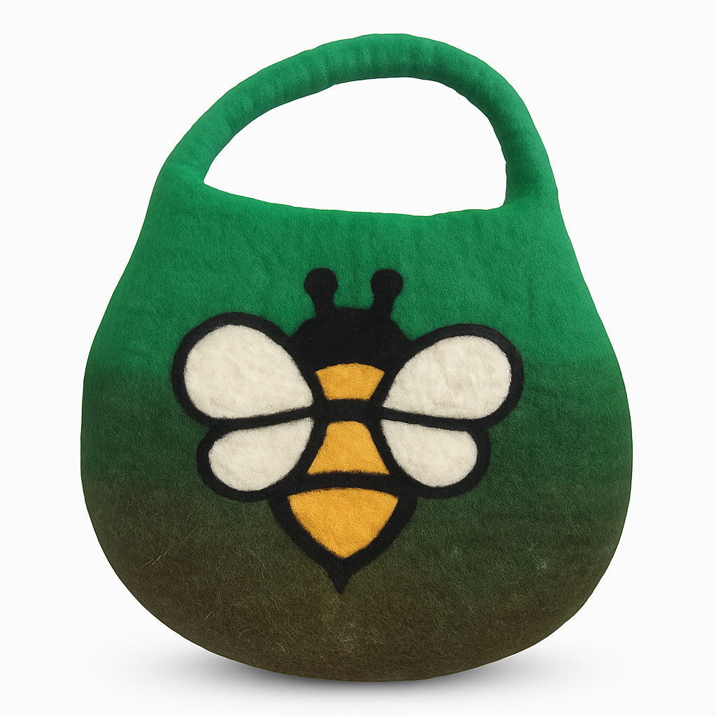 Water Felted Bee Bag with Magnet Clasp – Garden Greens