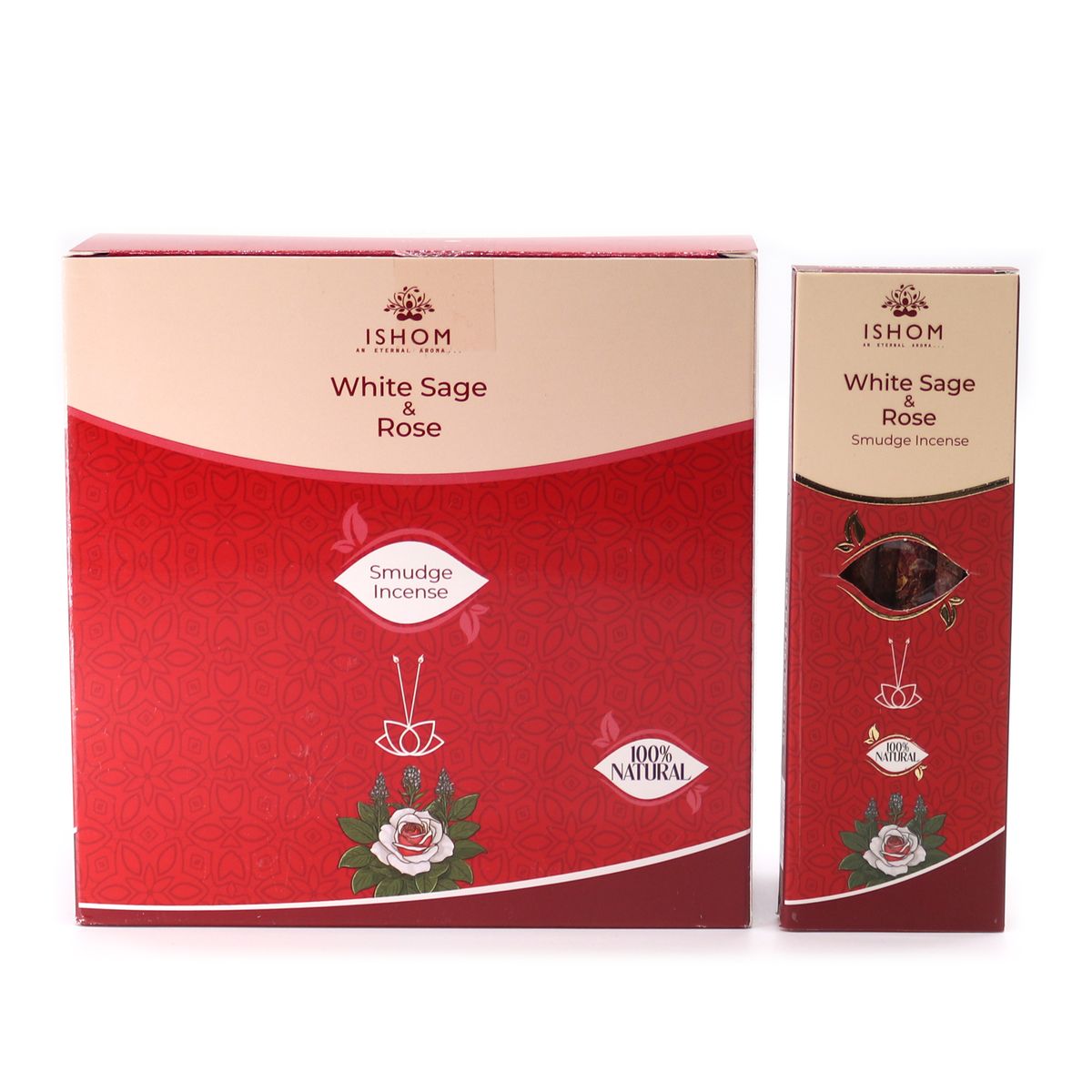 Ishom Smudge Incense Sticks – White Sage & Rose