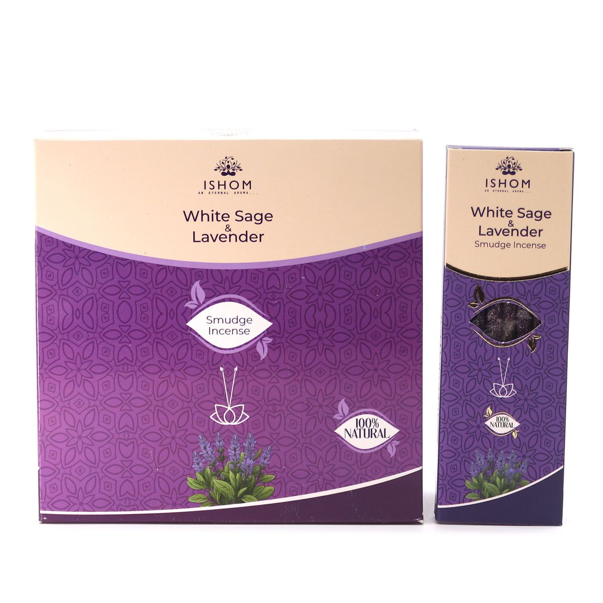 Ishom Smudge Incense Sticks – White Sage & Lavender