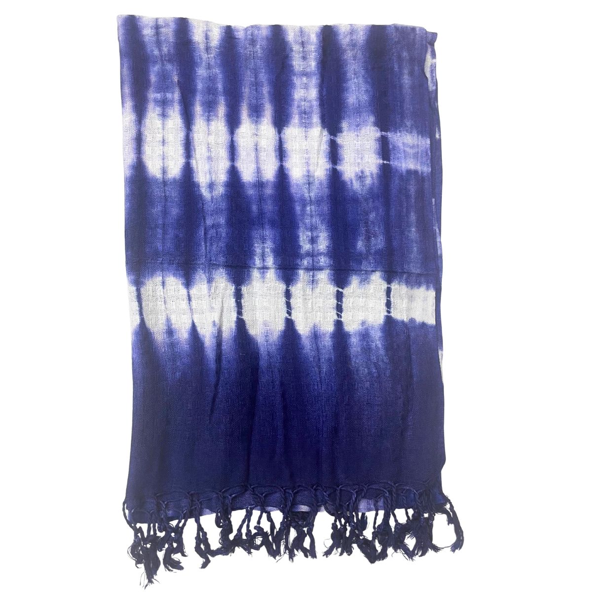 Boho Java Art Stole Scarf – Indigo Stripes, 62x200cm