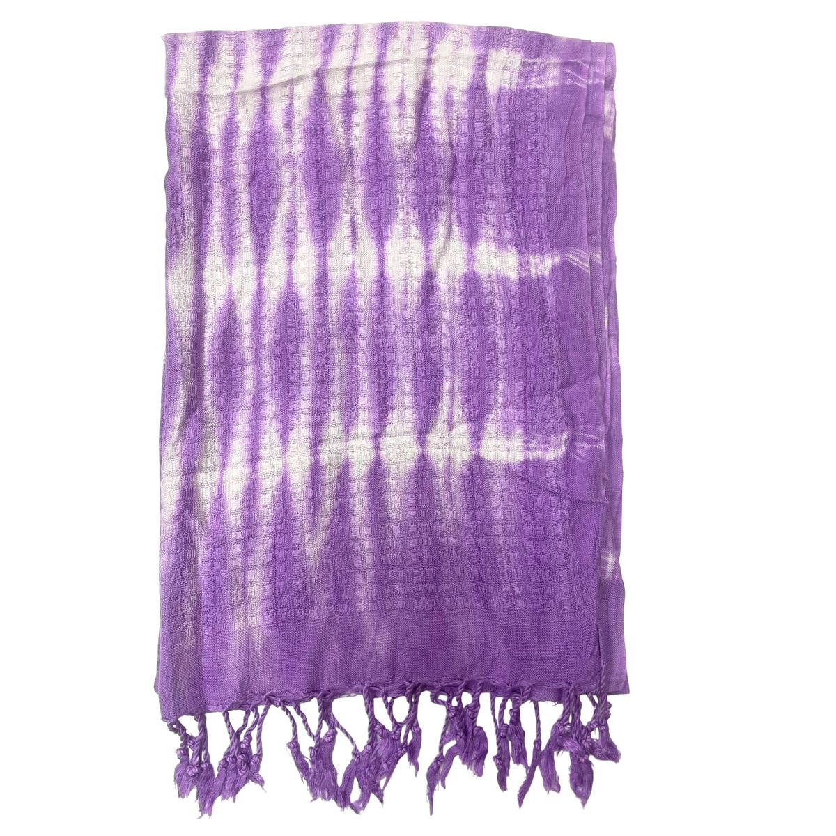 Boho Java Art Stole Scarf – Lavender Stripes & Motif, 62x200cm