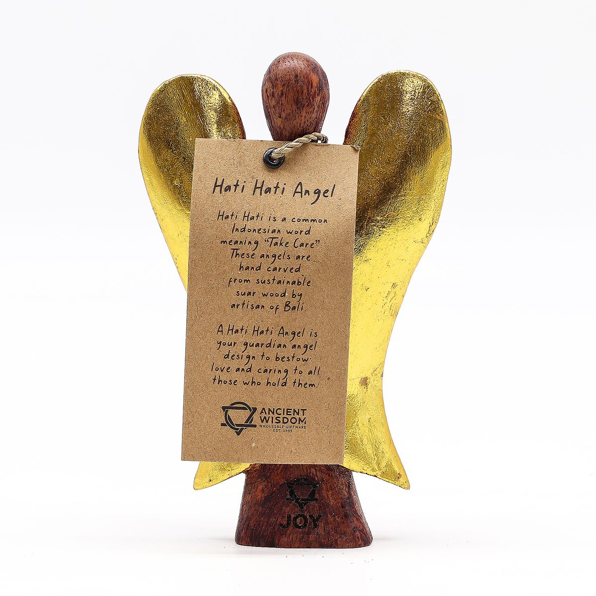 Hati-Hati Wooden Angel – Joy, 15cm