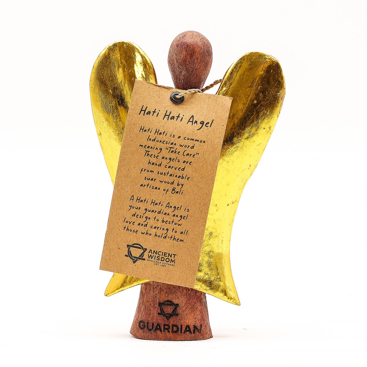 Hati-Hati Wooden Angel – Guardian, 15cm
