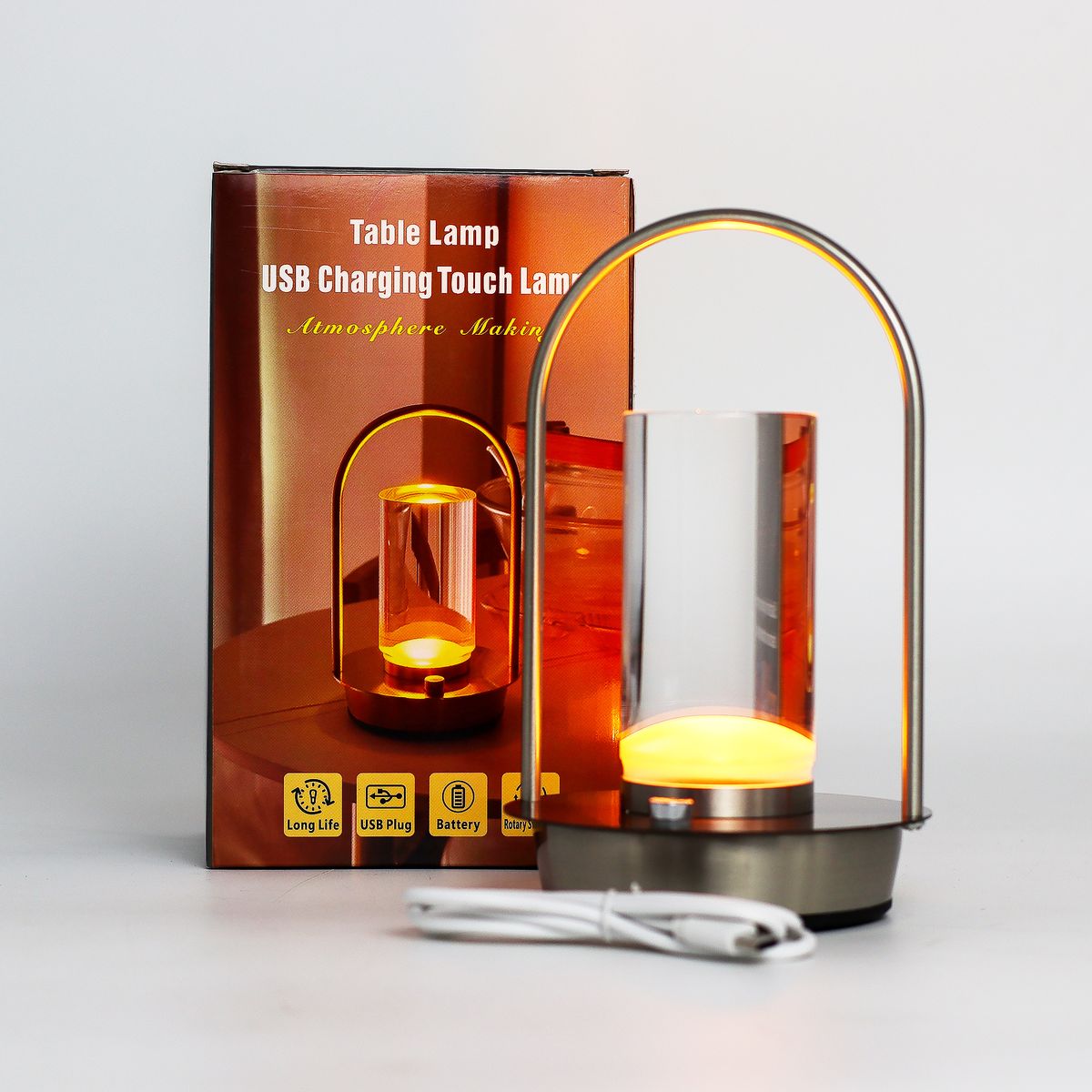 Crystal Lantern Touch Lamp – USB-C Rechargeable