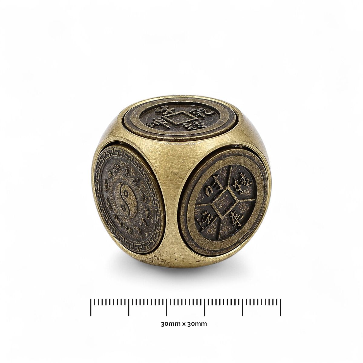 Feng Shui Fortune Zodiac Symbol Spinner Dice – Brass