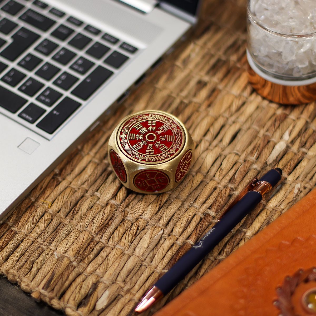 Feng Shui Fortune Calendar & Coin Spinner Dice – Red