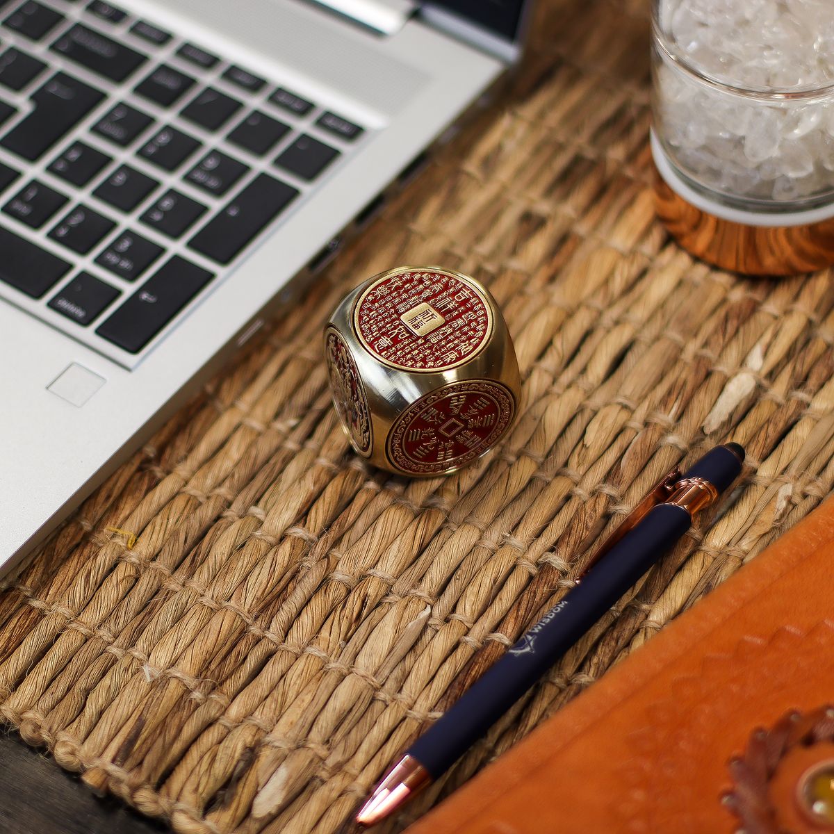 Feng Shui Fortune Prosperity Cube – Red & Brass