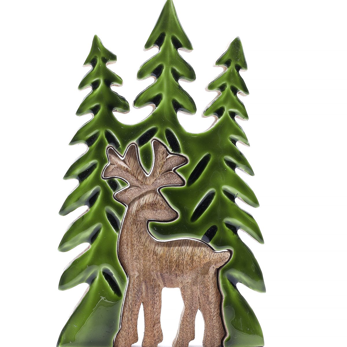 Lost in the Forest 3D Wooden Decoration – Standing Stag, 25 x 15cm