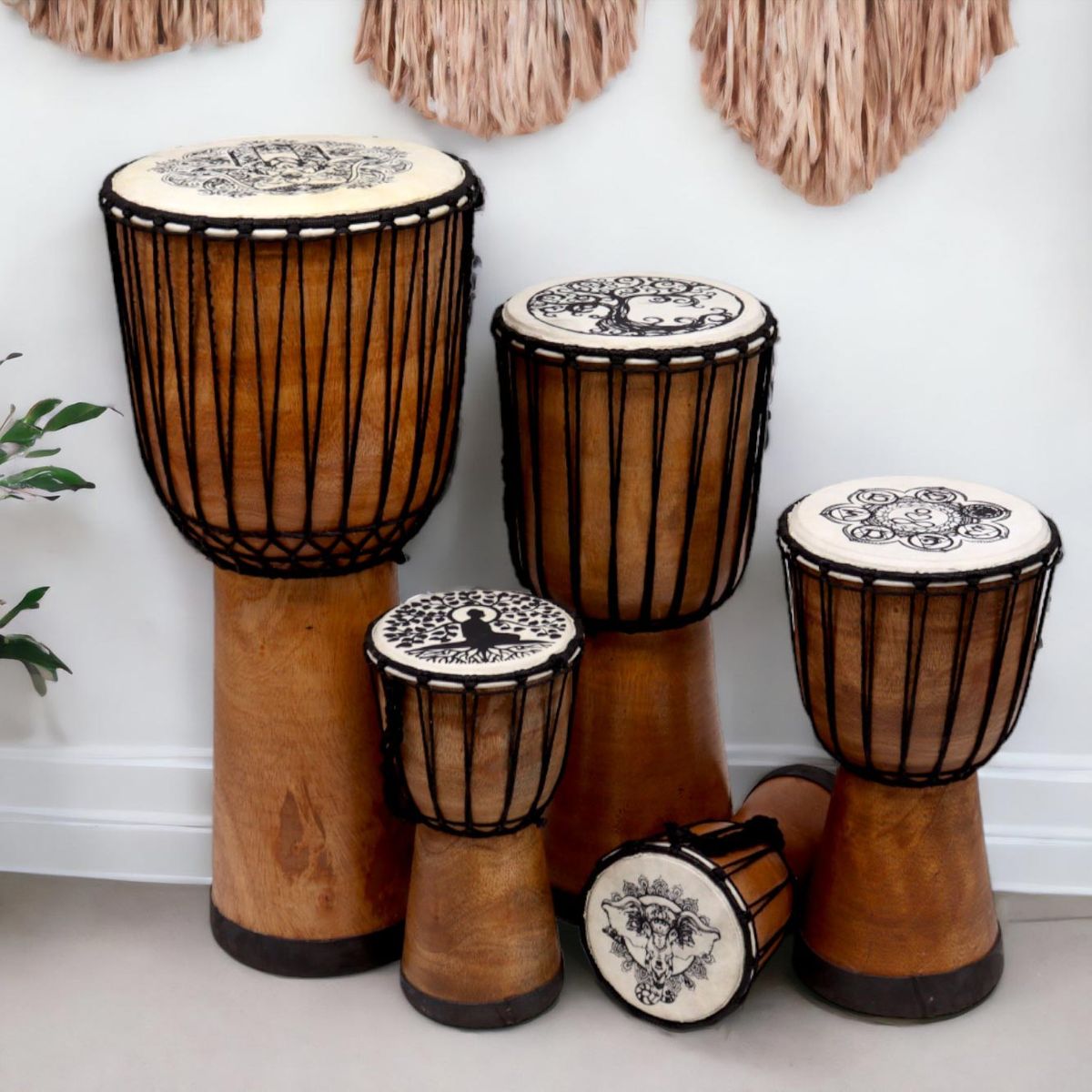 Tree of Life Wide Top Djembe Drum – 18cm