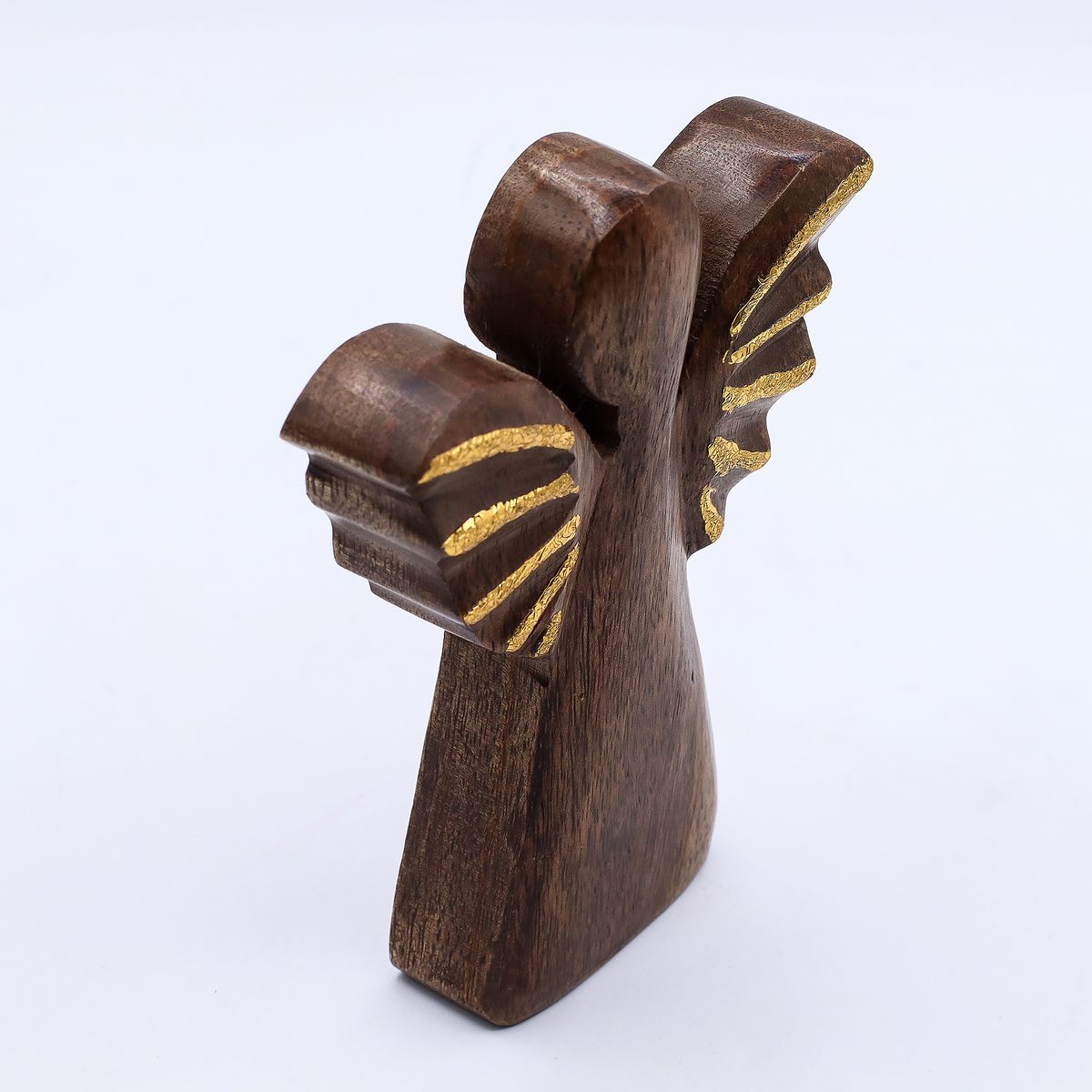 Mango Wood Angel – Gold Decor, Medium