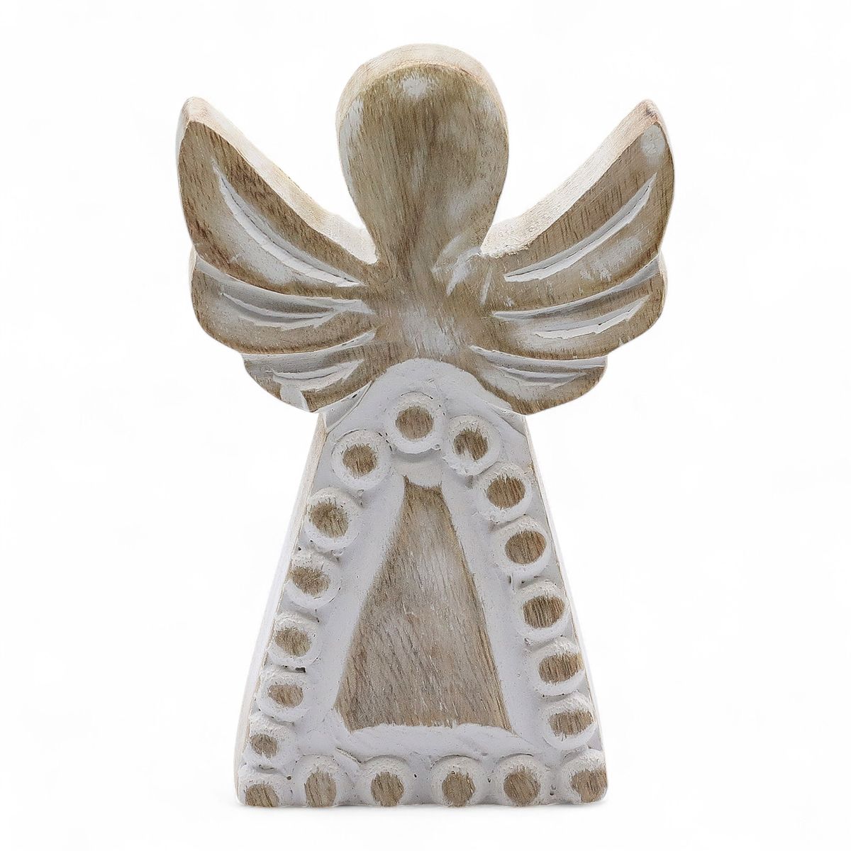 Mango Wood Angel – Whitewash