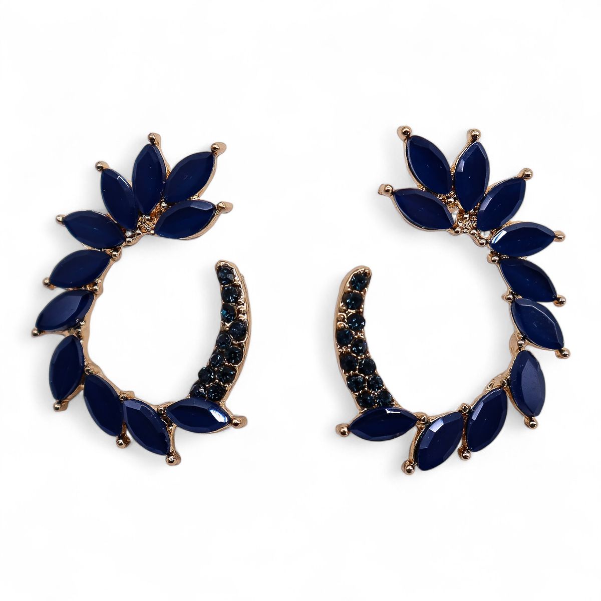 Vintage Glass Loop Earrings – Royal Blue