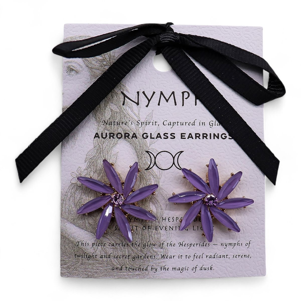 Vintage Glass Earrings – Flowers, Lavender