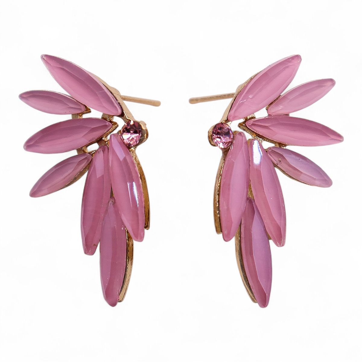 Vintage Glass Fairy Earrings – Soft Pink