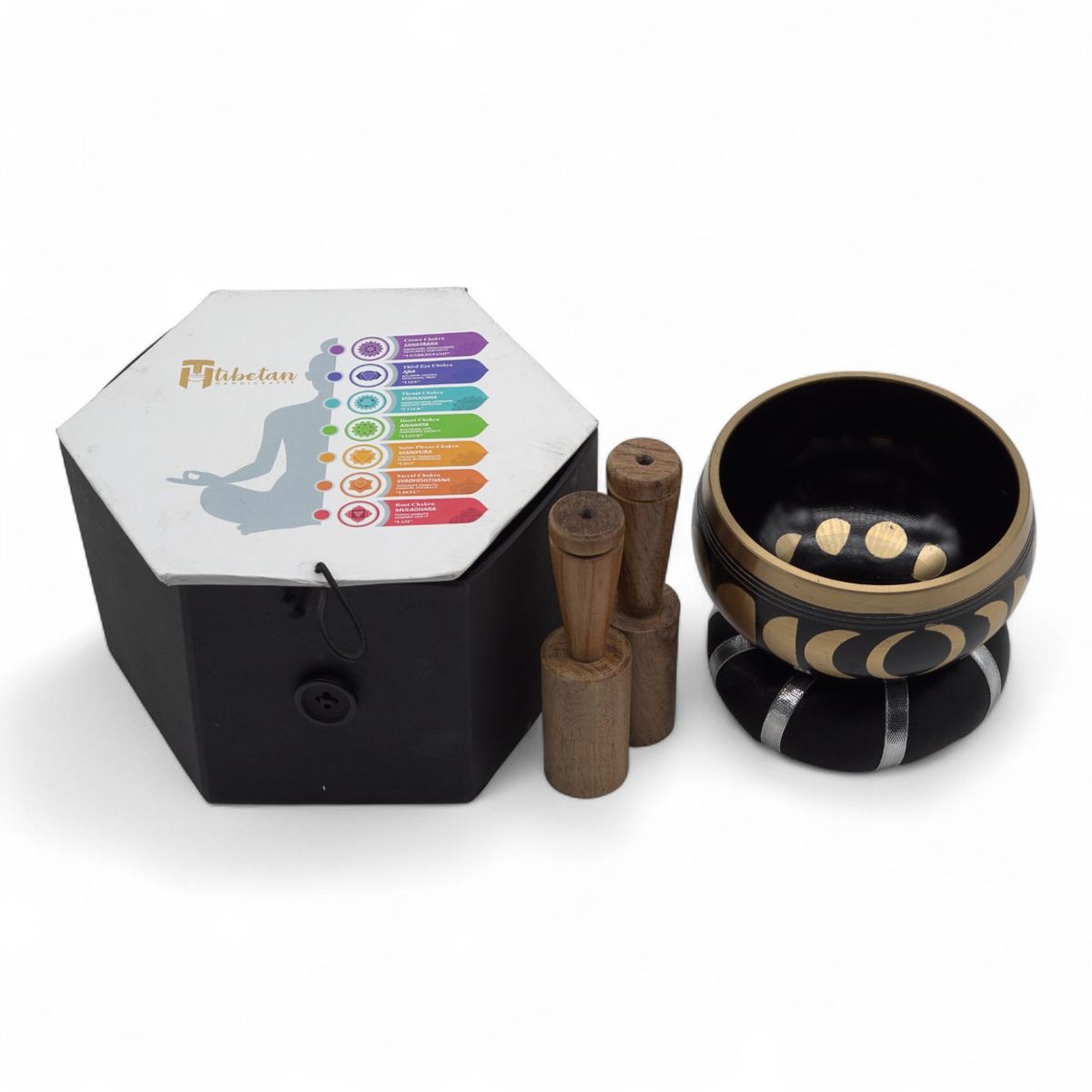 Moon Phase Singing Bowl Set – Black, 10.7cm