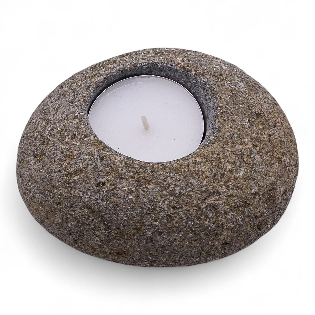 Natural Riverstone Candle Holder – Single Nightlight