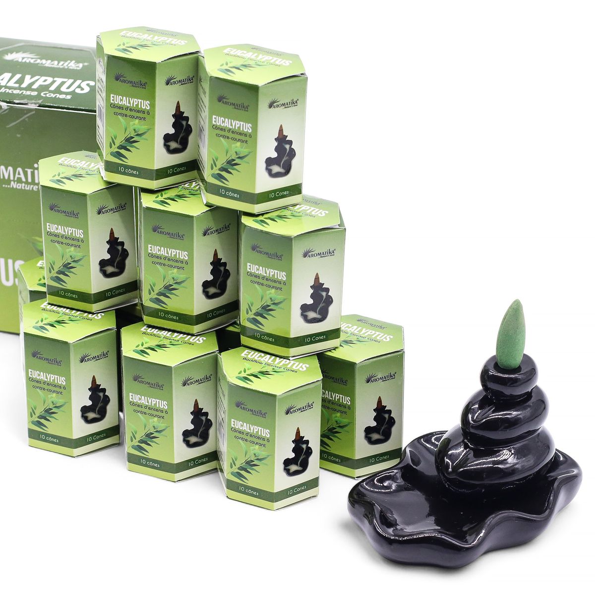Aromatika Masala Backflow Cones – Eucalyptus, Pack of 10