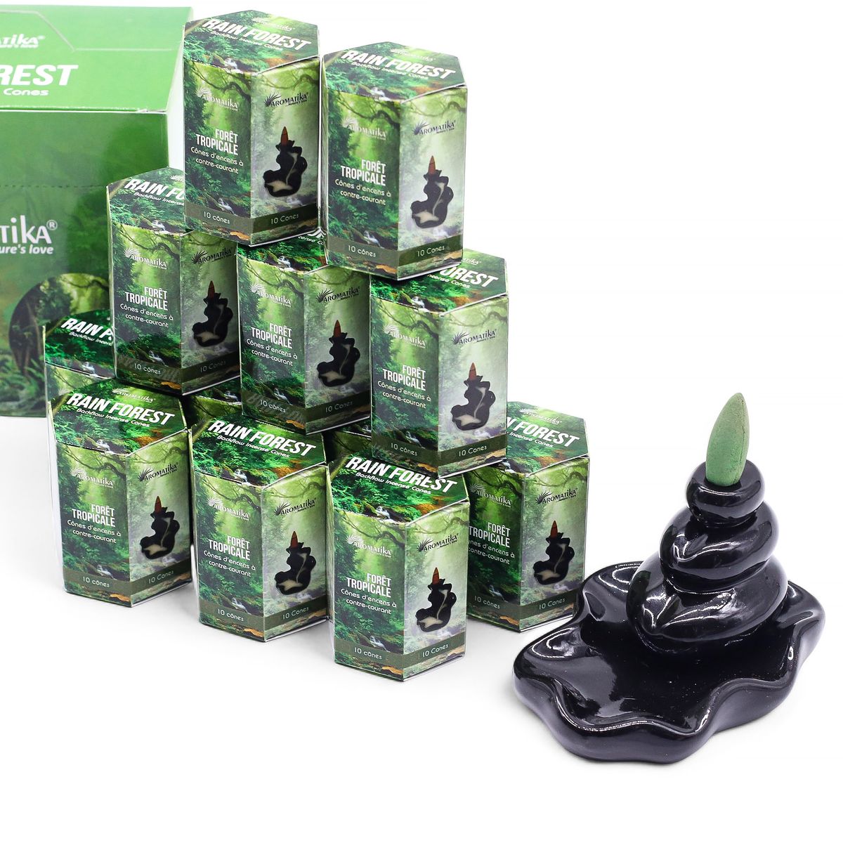 Aromatika Masala Backflow Cones – Rain Forest, Pack of 10