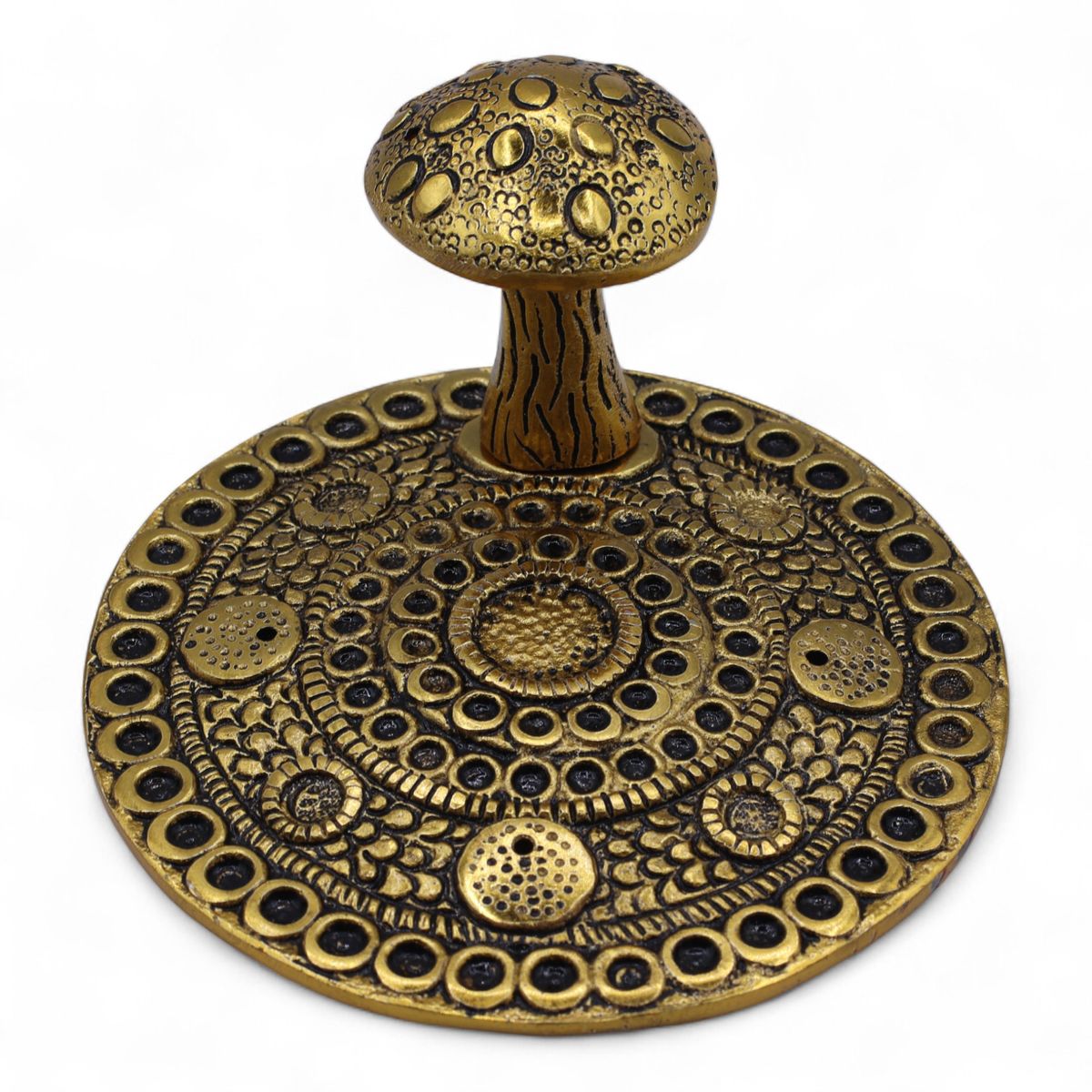 Mushroom Plate Incense Holder – Brass Effect