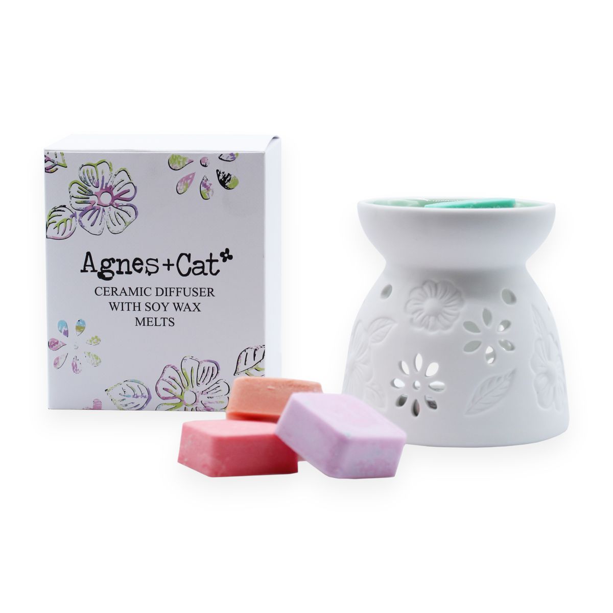 Agnes & Cat Wax Melter with Four Soy Wax Melts