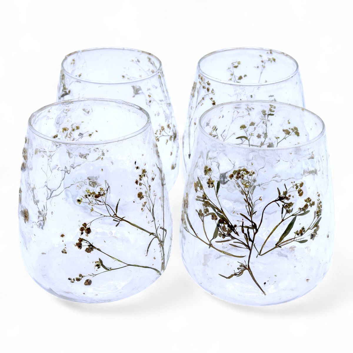 Natural Floral Glass Vase Candle Holder – Margarita, 12x11cm