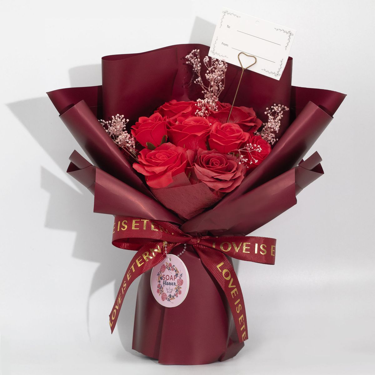 Love is Eternal Soap Rose Bouquet – Red Roses, Large