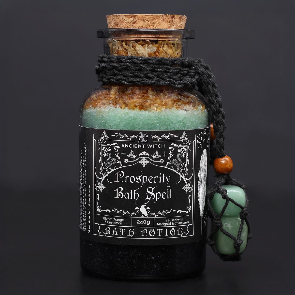 Ancient Witch Bath Spell Potion – Aventurine Amulet, Prosperity