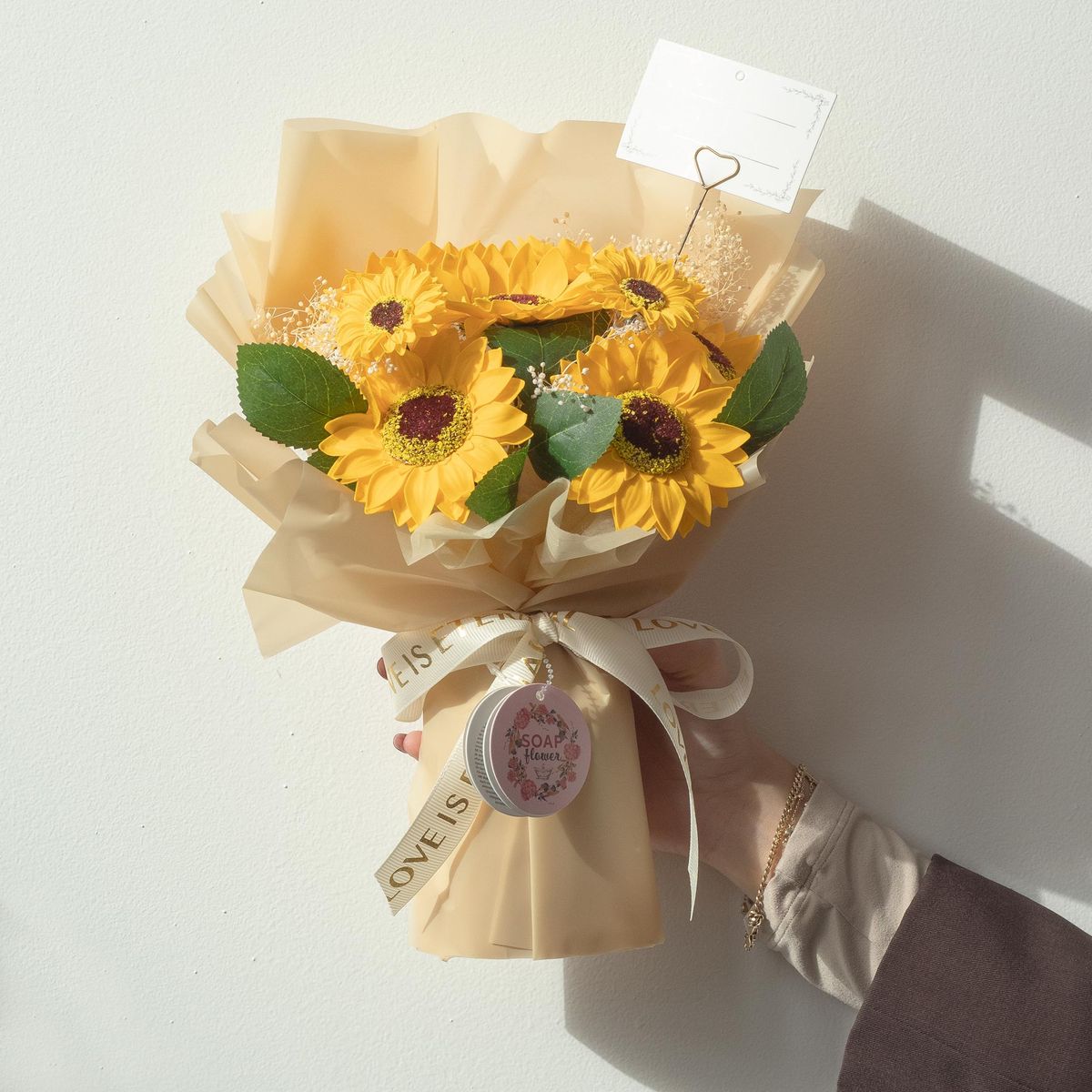 Love is Eternal Soap Flower Bouquet – Sunflowers, Large