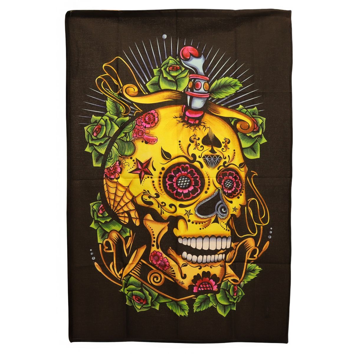 Cotton Wall Art – Day of the Dead Skull, 70 x 110cm