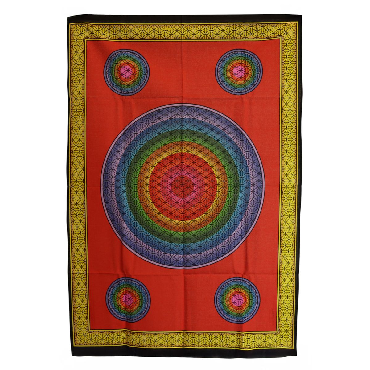 Cotton Wall Art – Five Flower of Life, 70 x 110cm