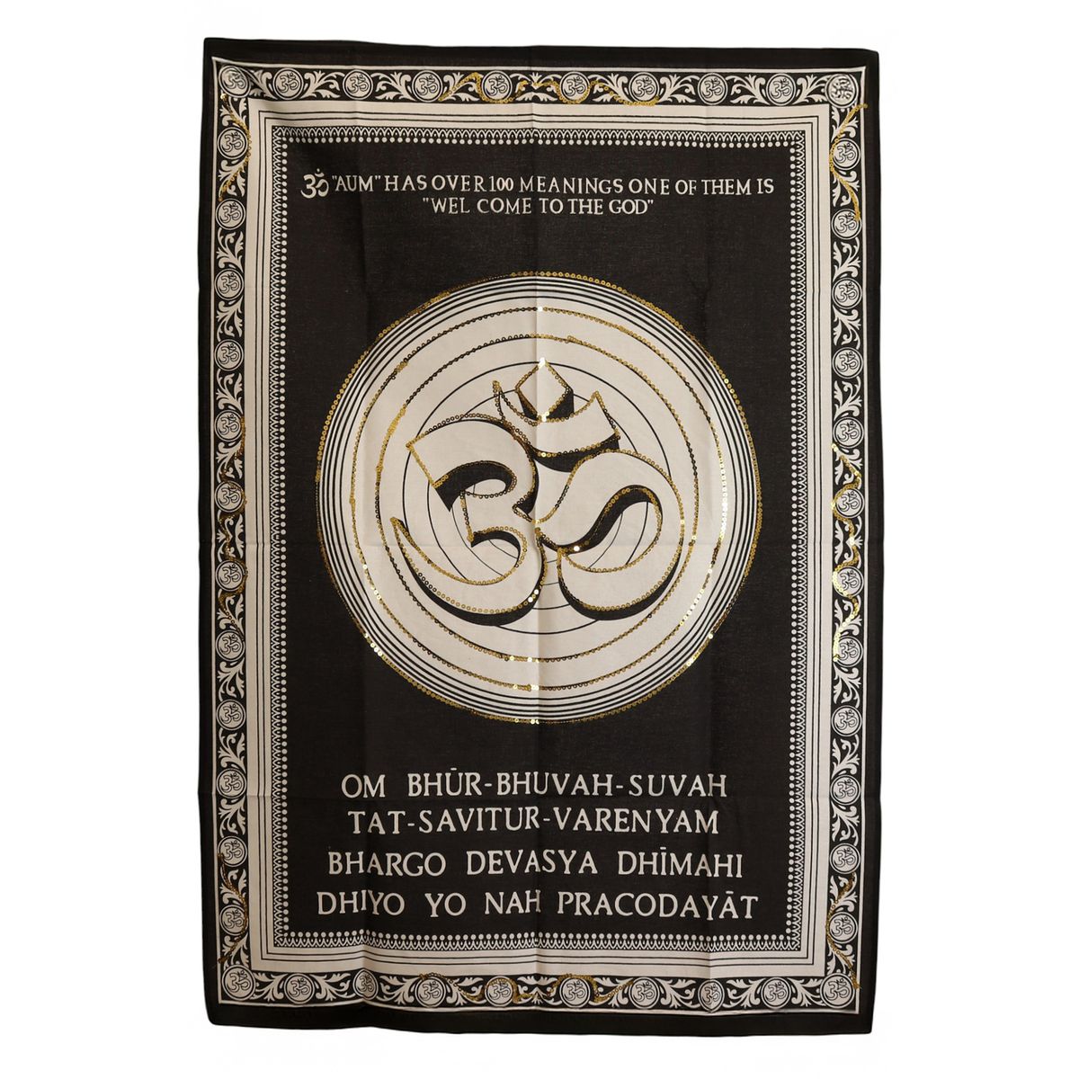 Cotton Wall Art – Om Welcome to the God, 70 x 110cm