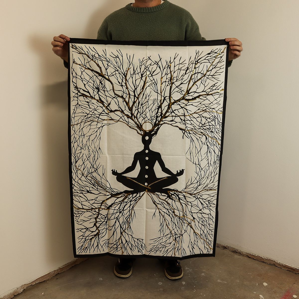 Cotton Wall Art – Chakra Earth Connection, 70 x 110cm