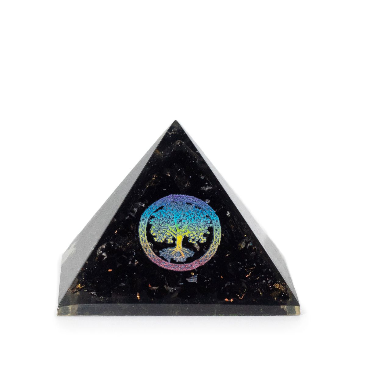 Orgonite Pyramid – Tree of Life, Black Tourmaline, 5.5x4.5cm