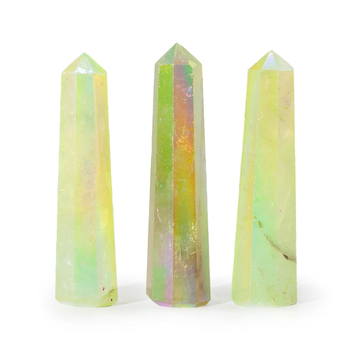 Aurora Crystal Quartz Obelisk Point – Pale Green, 9cm