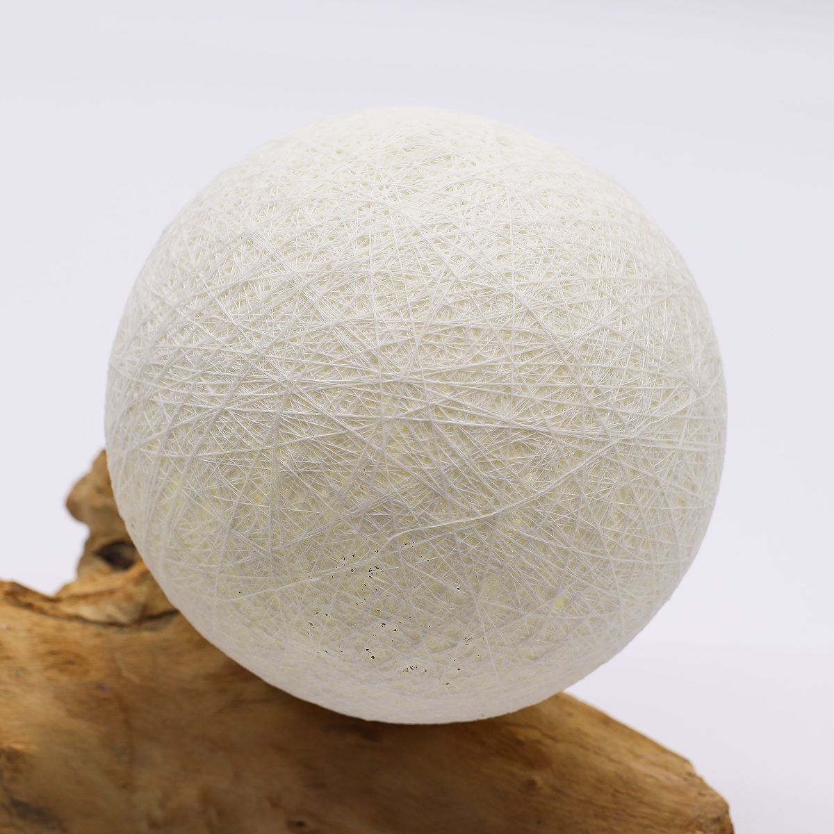 DriftGlow Driftwood Lamp – Ivory Cotton Luna Shade