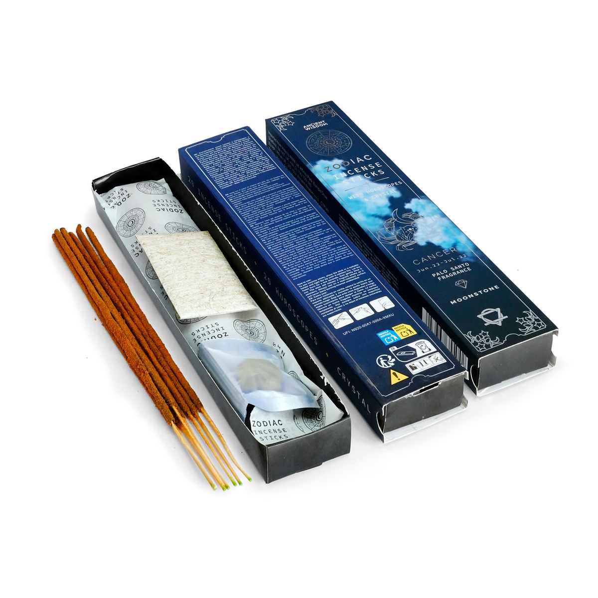 Cancer Zodiac Gemstone Crystal Incense – Palo Santo