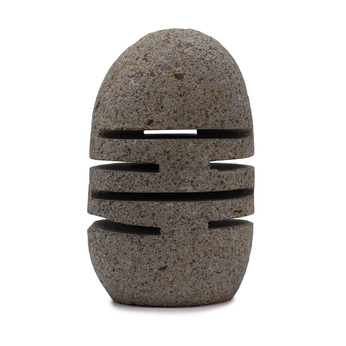 Natural Riverstone Candle Holder – Layered Standing Stone